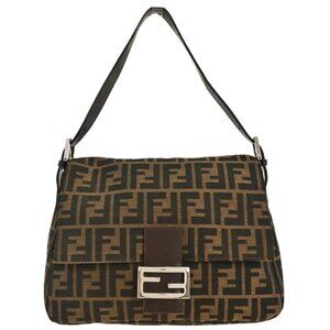 Fendi Brown Canvas Zucca Mamma Baguette Handbag 214526325008 155605
